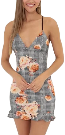 Floral Print Ruffle Dress