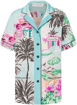 Dior Women's Souvenir Silk Twill Short-Sleeved Shirt