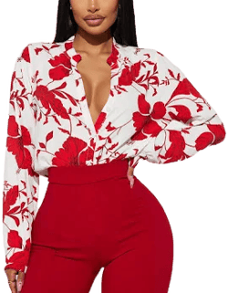 Fashion Nova Women's Floral Emotions Top