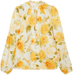 MANGO Women's Floral Cotton Blouse