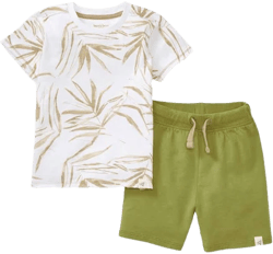 Burt's Bees Baby Boys' Shady Palms Organic Cotton Top & Shorts Set