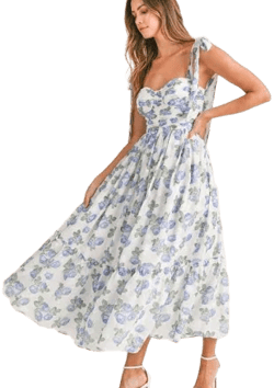 Petal & Pup Women's Floret Bow Strap Midi Sundress