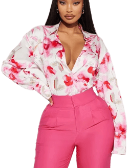 Fashion Nova Women's Primrose Floral Shirt Combo