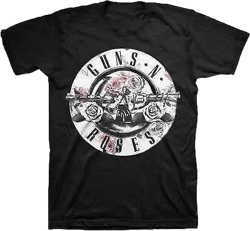 Guns N Roses Men's Floral Fill Bullet T-Shirt