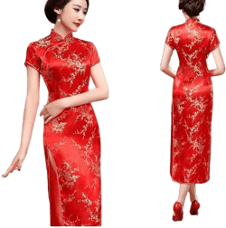 China Women's Silk Satin Long Dress