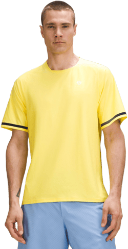 lululemon Men's Yellow Tennis Short-Sleeve Shirt