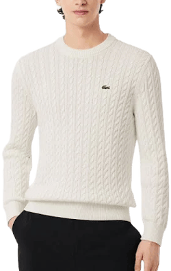 Lacoste Men's Regular-Fit Cable-Knit Cotton Sweater