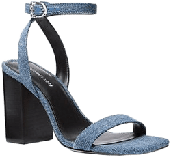 MICHAEL Michael Kors Women's White Merriam Denim Block Heel Sandal