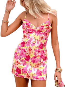 Beginning Boutique Floral Pop Mini Dress