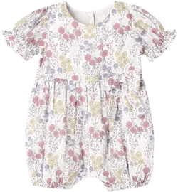 Floral Cotton Baby Romper with Bow