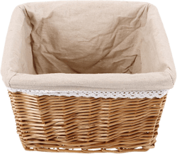 Cabilock Wicker Basket with Cloth Liner Handwoven Laundry Hamper Rattan Sundries Orangizer for Bedroom Bathroom Living Room