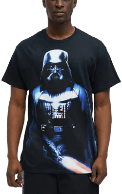 Fashion Nova Men's Star Wars Darth Vader Darkside Short Sleeve Tee Shirt