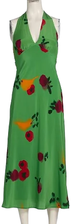STAUD Women's Lucca Silk Halter Dress