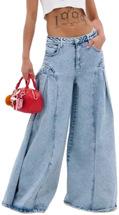 Akira Wide Leg Denim Pants