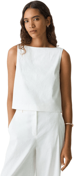 Theory Women's Sleeveless Bateau-Neck Top Black