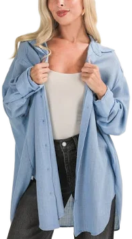 DressUp Oversized Button-Up Blouse