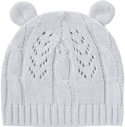 Elegant Baby Leaf Knit Baby Hat with Ears