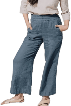 Puglia Straight Cut Cropped Linen Pants