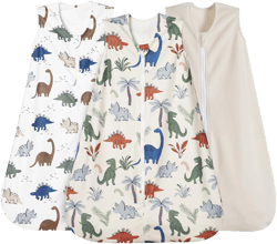david's kids 3 Pack Micro Fleece Baby Sleep Sack 6-12 Months, Soft Baby Wearable Blankets with 2-Way Zipper, Comfy Sleeping Bags for Infant Newborn Boys Girls Neutral, Medium Size, Dinosaur