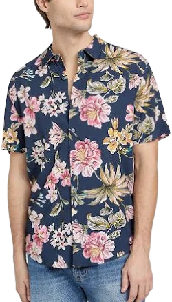 Factory Floral Slim-fit Challis Shirt for Men