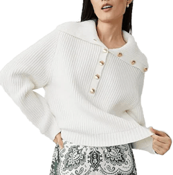 Ann Taylor Women's Ribbed Button Sweater