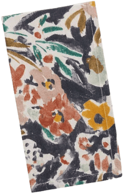 World Market Watercolor Embroidered Floral Napkin Set of 2