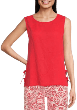 Women's CWB Sleeveless Linen Blend Top with Side Ties