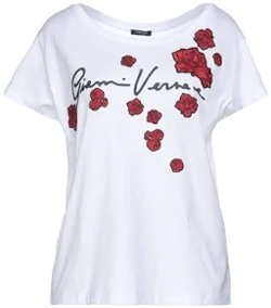 Versace Woman T-shirt White Size 0 Cotton, Viscose