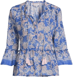 Johnny Was Women's Florentina Ruffle Lake Blouse