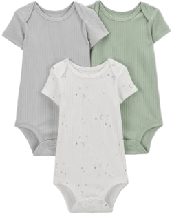 Carter's Just One You Baby 3pk Bodysuit Green/White
