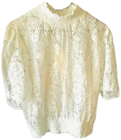 Peach Women's Sheer Lace Layering Blouse