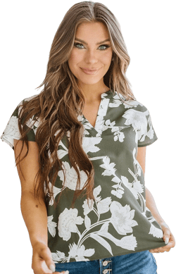 Nora Floral Print Short Sleeve Blouse