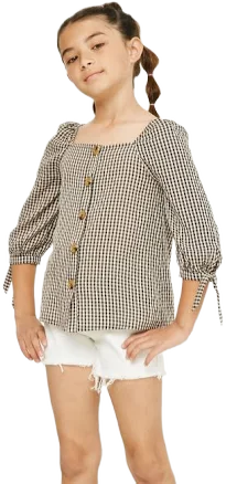 Girls' Buttoned Blouse