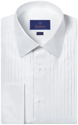 David Donahue Men's Trim Fit 18 Pleated Tuxedo Shirt