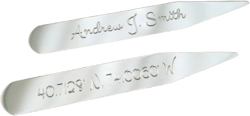 Personalized Stainless Steel Engraved Collar Stays