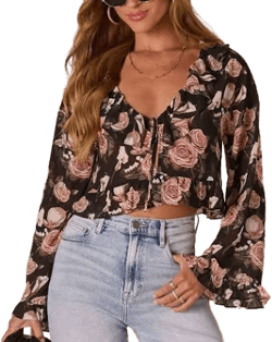 Lovers Bloom Floral Ruffle Blouse