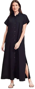 Loft Women's Poplin Maxi Pocket Shirtdress