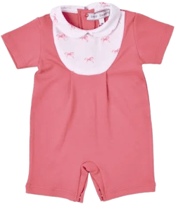 Eny Girls Bow-Print Organic Cotton Romper Set