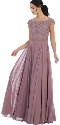 Off Shoulder Lace Mother of the Bride Dress