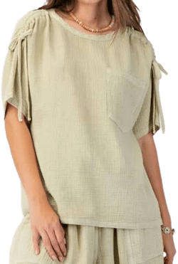 Easel Cotton Gauze Top