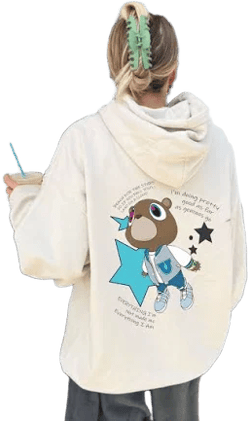 Kanyee Bear Graduation Dropout Graphic Streetwear Rap Hip Shirt