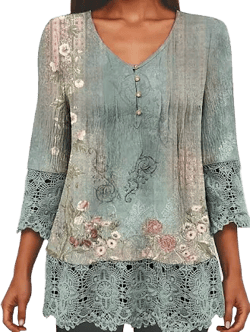 Elegant Lace Eyelet Blouse