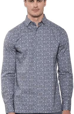 Luchiano Visconti Men's Floral Print Long Sleeve Shirt