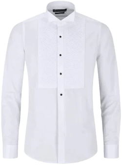 Men's Wing Collar Double Cuff Cotton Shirt