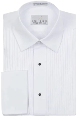 Neil Allyn Men's Cotton Laydown Collar Tuxedo Shirt