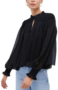 Tuckernuck Sheer Smocked Rylie Blouse