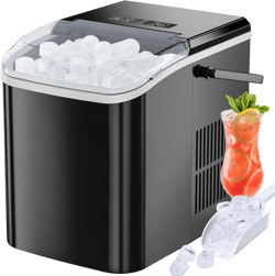 Portable Ice Machine: Countertop, Self-Cleaning, Includes Scoop and Basket