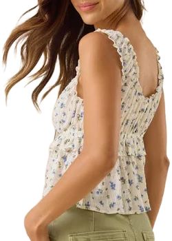 Altar'd State Zendaya Floral Tie Front Blouse