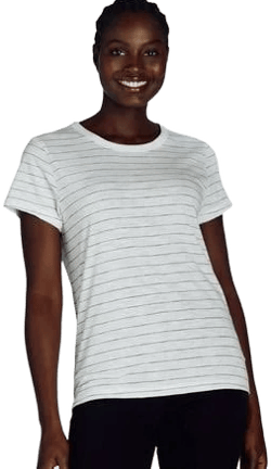 Time and Tru Women's Slub Jersey Crewneck Tee with Short Sleeves