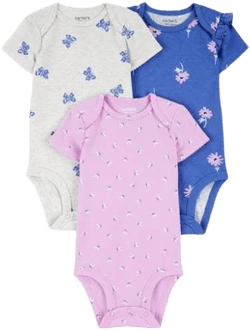 Carter's Girl's 3-Pack Floral Bodysuits